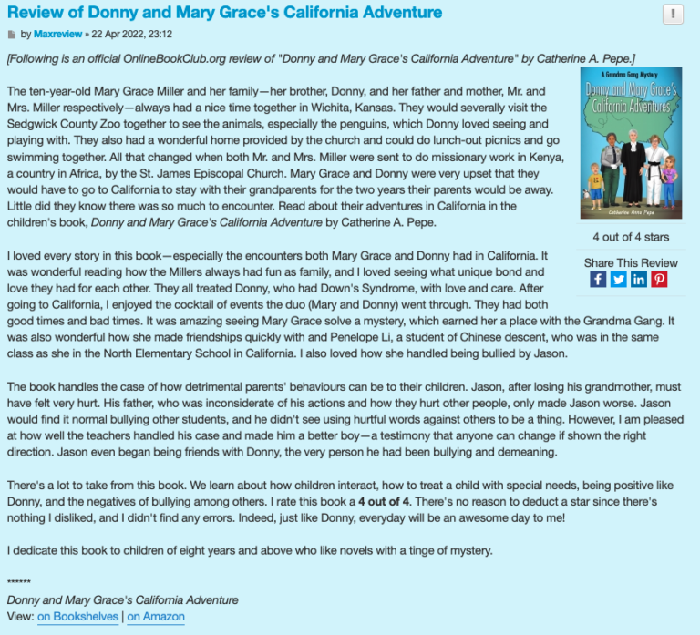 4-Star Review of Donny and Mary Grace’s California Adventure